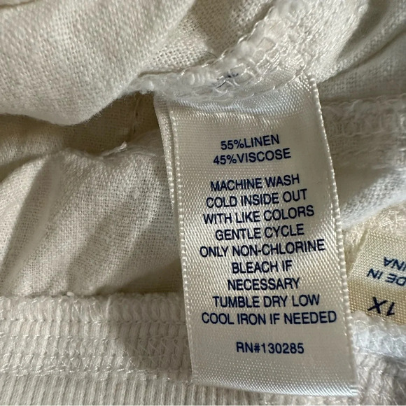 Per Se women's 1X white linen shorts - Picture 4 of 4